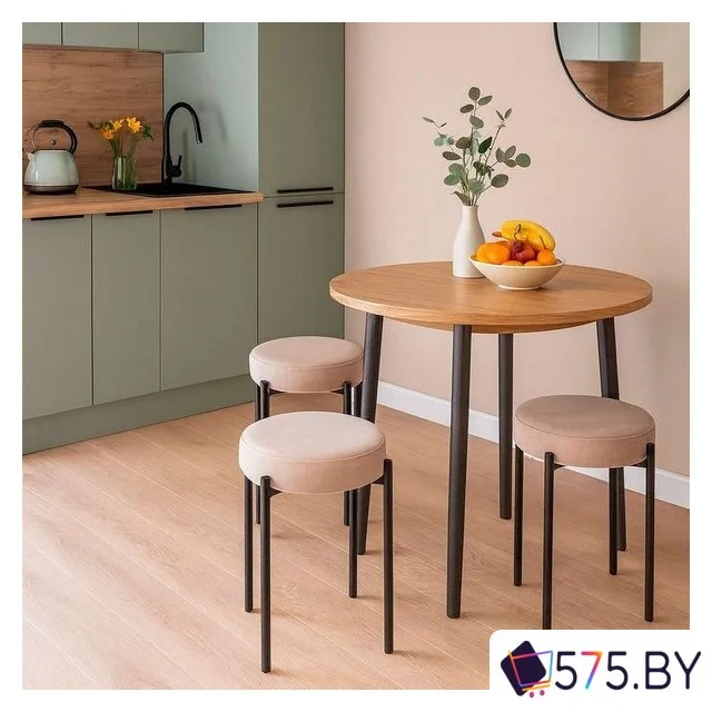 Табурет AksHome BOB (b03 Cream Lux\черный) в магазине 575.by