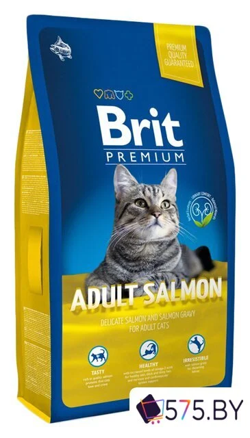 Сухой корм для кошек Brit Premium Cat Adult Salmon 8 кг в магазине 575.by