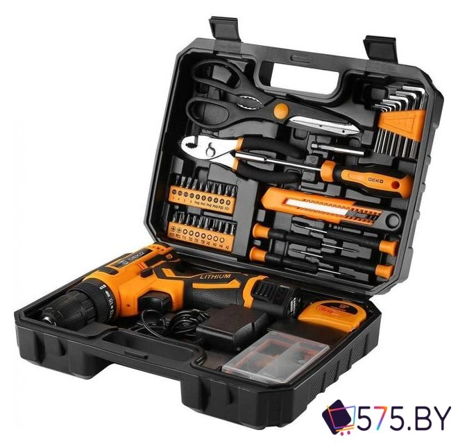 Дрель-шуруповерт Deko Banger SET 93 063-4168 (с 2-мя АКБ, кейс, набор оснастки) в магазине 575.by