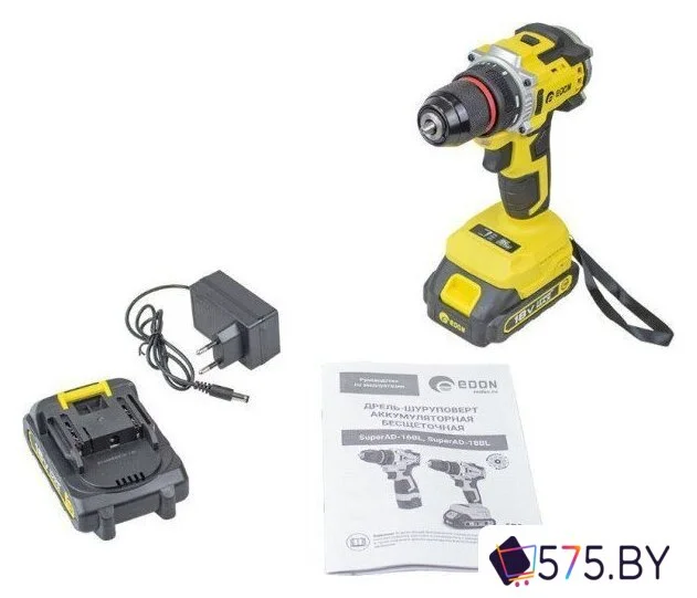 Дрель-шуруповерт Edon Super AD-18BL (с 2-мя АКБ, кейс) в магазине 575.by