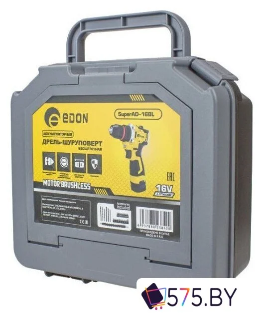 Дрель-шуруповерт Edon Super AD-16BL (с 2-мя АКБ, кейс) в магазине 575.by