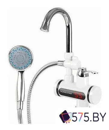 Проточный электрический водонагреватель кран+душ HomeStar HS-0113D в магазине 575.by
