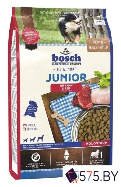 Сухой корм для собак Bosch Junior Lamb & Rice 3 кг (Юниор Ягненок с Рисом) в магазине 575.by