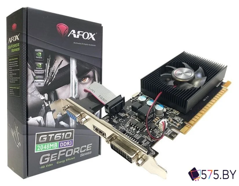 Видеокарта AFOX GeForce GT 610 2GB DDR3 AF610-2048D3L7-V6 в магазине 575.by