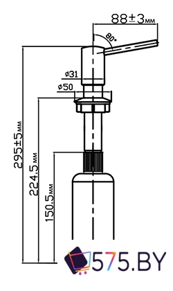 Дозатор для моющего средства Omoikiri OM-02-PVD-GM (вороненая сталь) в магазине 575.by