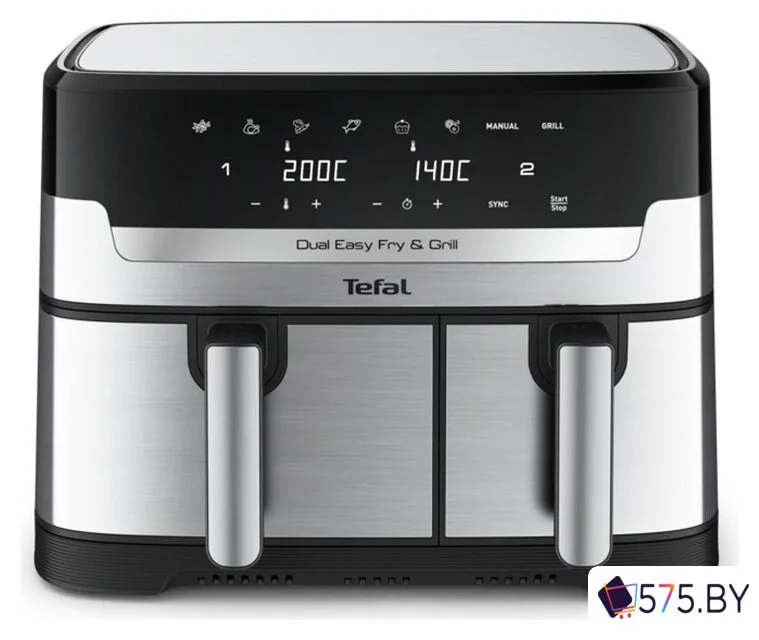 Аэрогриль (аэрофритюрница) Tefal Dual Easy Fry & Grill EY905D10 в магазине 575.by