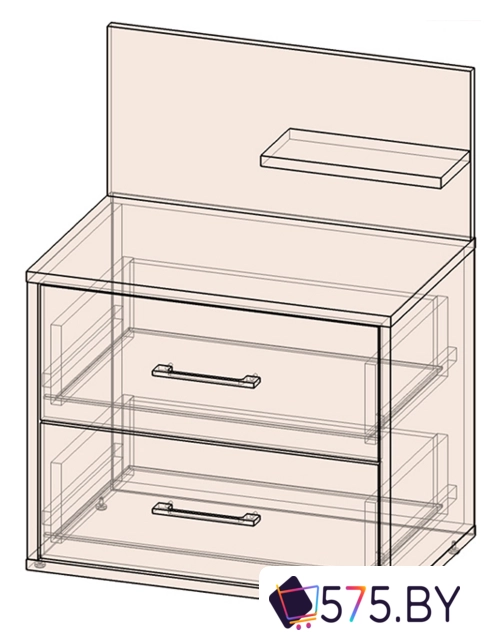 Тумба Интерлиния Loft LT-Т55 (дуб золотистый-антрацит) в магазине 575.by