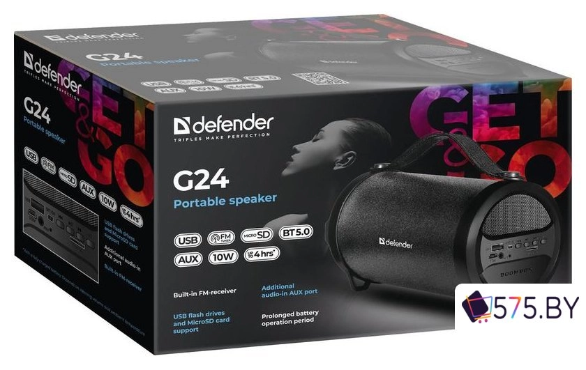 Беспроводная колонка Defender G24 (черный) в магазине 575.by