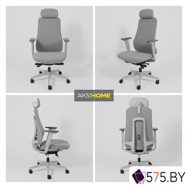 Офисное кресло AksHome Vortex (ткань, серый/белый полиамид) в магазине 575.by