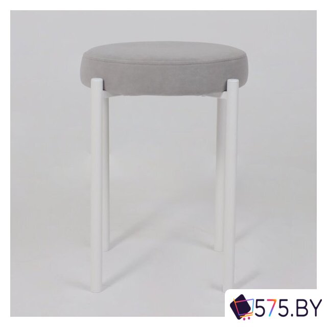 Табурет AksHome BOB (b20 Silver Lux\белый) в магазине 575.by