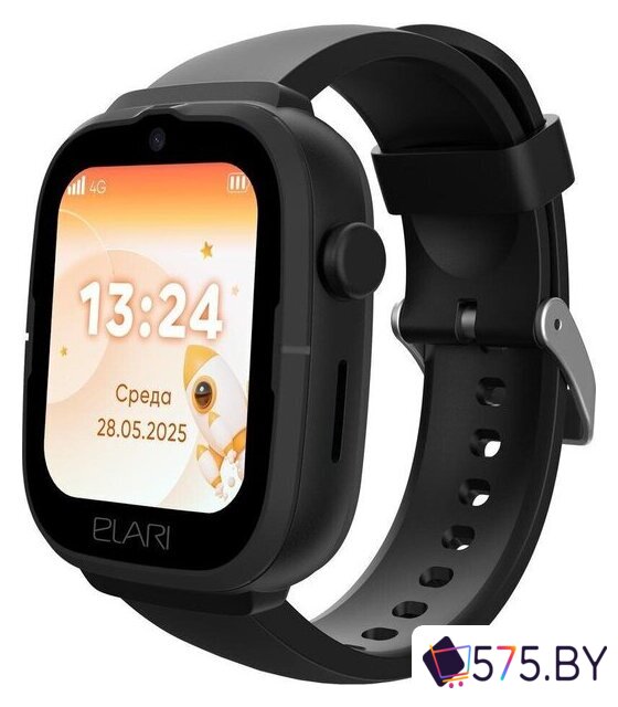 Детские умные часы Elari KidPhone 4G Go (черный) в магазине 575.by