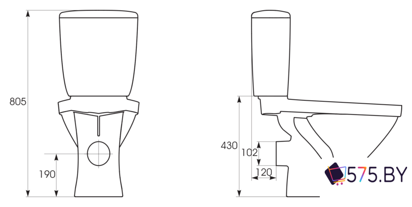 Унитаз напольный Cersanit Trento [S-KO-TR011-3-6-PL-w] в магазине 575.by