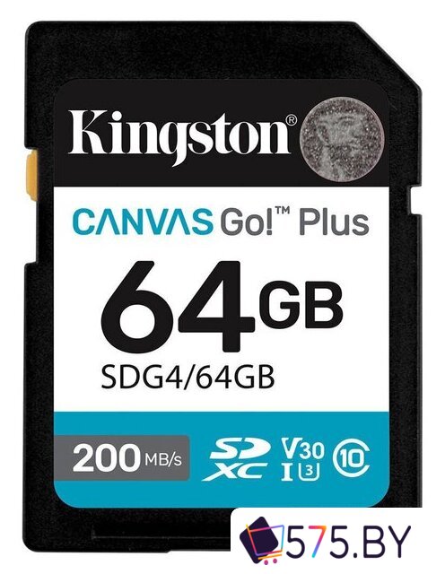 Карта памяти Kingston Canvas Go! Plus SDXC 64GB SDG4/64GB в магазине 575.by