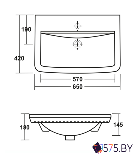 Умывальник Керамин Милан 65 в магазине 575.by