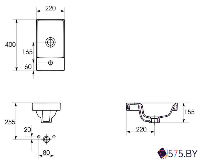Умывальник Cersanit Moduo 40 UM-MOD40/1 в магазине 575.by