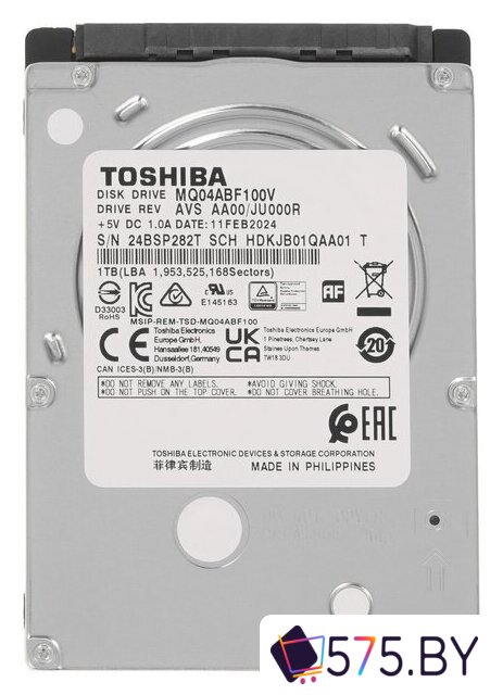 Жесткий диск Toshiba MQ04ABF100V 1TB в магазине 575.by
