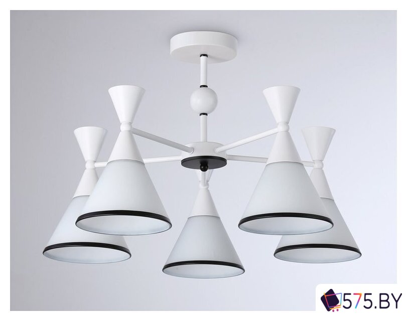 Припотолочная люстра Ambrella light Traditional TR3165/5 WH/BK (белый/черный) в магазине 575.by