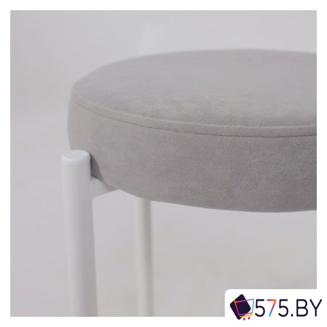 Табурет AksHome BOB (b20 Silver Lux\белый) в магазине 575.by