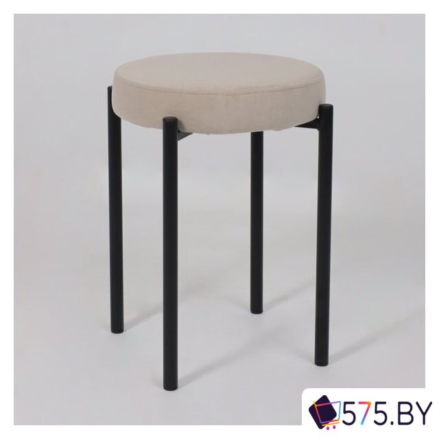 Табурет AksHome BOB (b03 Cream Lux\черный) в магазине 575.by