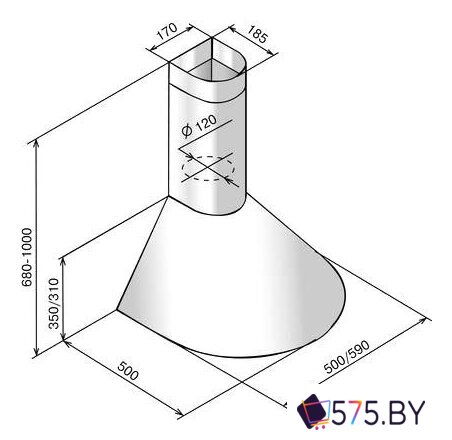 Кухонная вытяжка Elikor Эпсилон 60П-430-П3Л (молоко/золото) в магазине 575.by