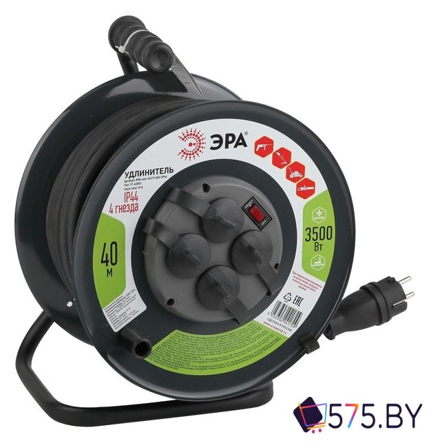 Удлинитель на катушке ЭРА RMx-4es-3x2.5-40m-IP44(KG) Б0043059 в магазине 575.by