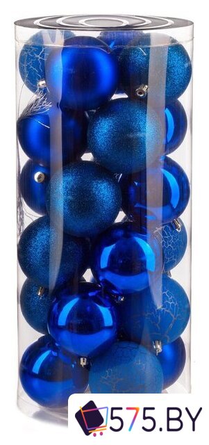 Елочная игрушка Ausini VT25-04021-4 (синий, 24 шт) в магазине 575.by