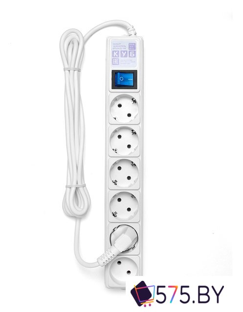 Сетевой фильтр Power Cube Куб SPG(5+1)-16B, 6 розеток, белый [SPG(5+1)-16B-5М] в магазине 575.by