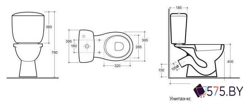 Унитаз напольный Керамин Фест МС Инкоэр-Б1 (белый, с мягким сиденьем) в магазине 575.by