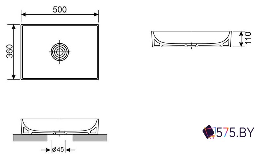 Умывальник Wellsee Pure BY Wellsee 150702000 в магазине 575.by