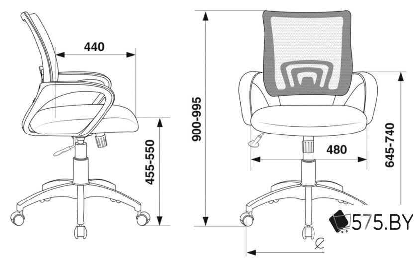 Офисное кресло Бюрократ CH-695N/DG/TW-11 (черный/серый) в магазине 575.by