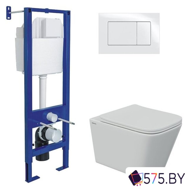 Унитаз подвесной Berges Wasserhaus Floe S Rimless + АТОМ 410 АТ-043368 (с сиденьем) в магазине 575.by