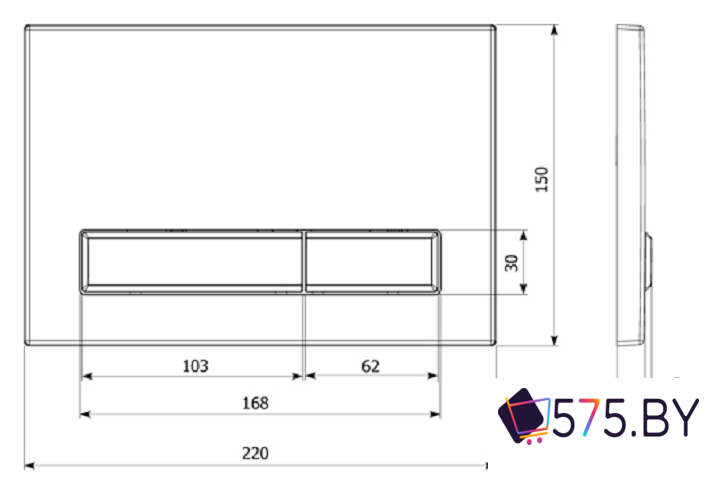 Панель смыва Lavinia Boho Relfix 38050803 (матовый черный/золотой глянец) в магазине 575.by