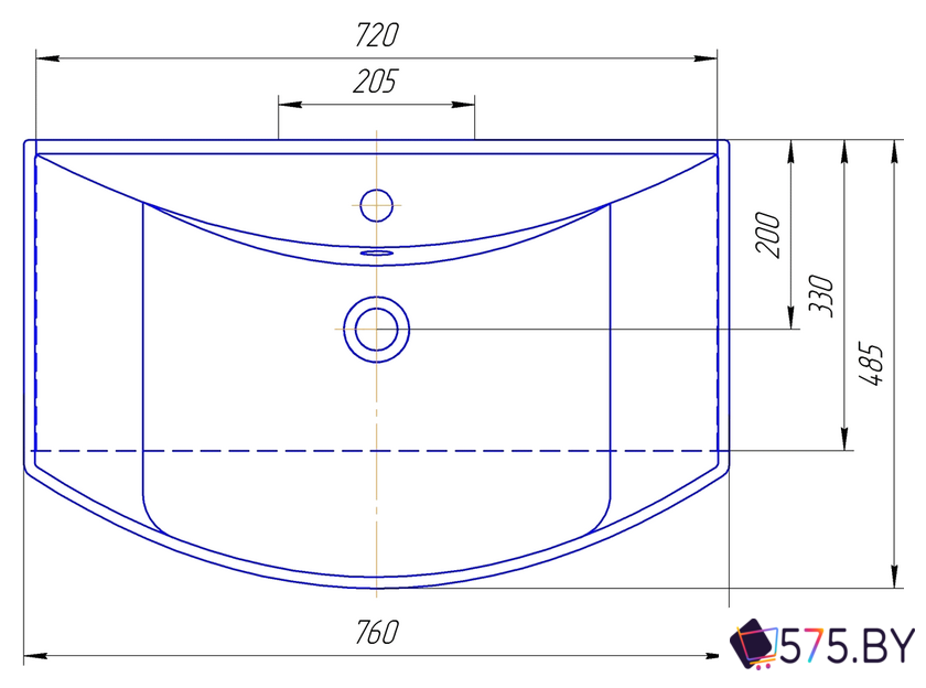 Умывальник Kirovit Стиль 750 в магазине 575.by