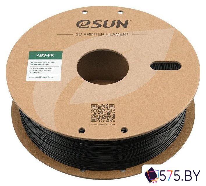 Пластик eSUN ABS-FR ABS-FR175B1Y1 (1.75мм, 1кг, черный) в магазине 575.by