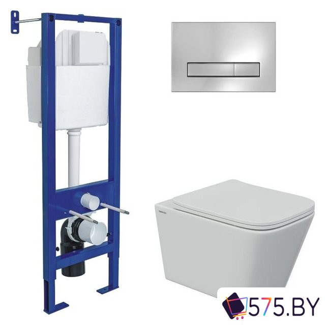 Унитаз подвесной Berges Wasserhaus Floe S Rimless + АТОМ 410 AT-043337 (с сиденьем) в магазине 575.by