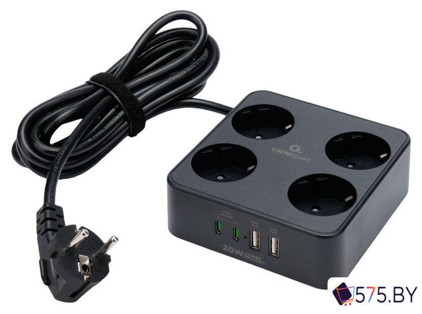 Сетевой фильтр Cablexpert PLT-4-C2U2-B-3 в магазине 575.by