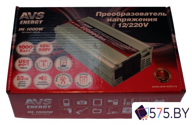 Автомобильный инвертор AVS 12/220V IN-1000W в магазине 575.by