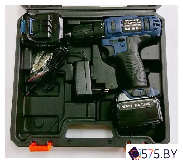 Дрель-шуруповерт WATT WAS-18 Li-2 1.018.031.12 (с 2-мя АКБ, кейс) в магазине 575.by