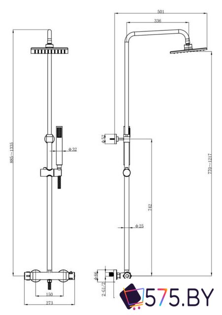 Душевая система  Lauter Dew 21SH20404-4 в магазине 575.by