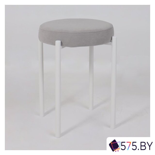 Табурет AksHome BOB (b20 Silver Lux\белый) в магазине 575.by