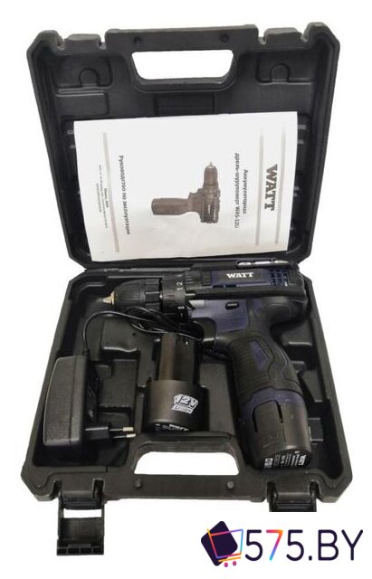 Дрель-шуруповерт WATT WAS-12Li 1.012.025.21 (с 2-мя АКБ, кейс) в магазине 575.by