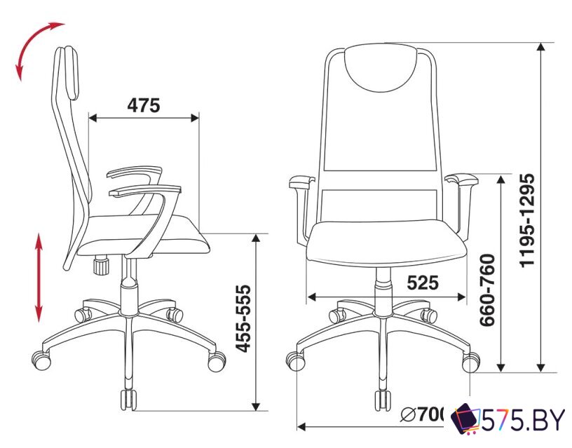 Офисное кресло Бюрократ KB-8 TW-01 TW-11 (черный) в магазине 575.by