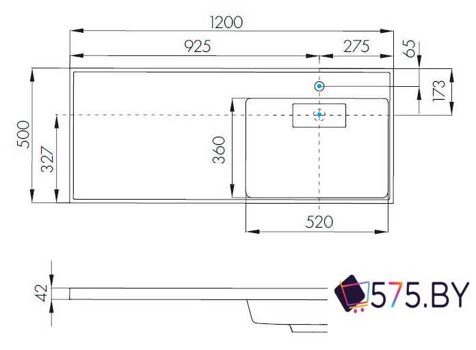 Умывальник Акватон Лондри 120 1A72243KLH010 в магазине 575.by