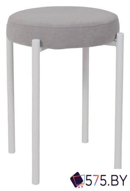 Табурет AksHome BOB (b20 Silver Lux\белый) в магазине 575.by