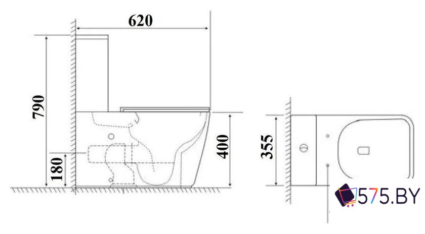 Унитаз напольный Cerutti Alvaro Tornado CT11089 в магазине 575.by