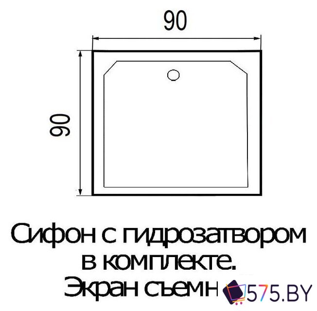 Душевой поддон River Wemor 90/38 S в магазине 575.by