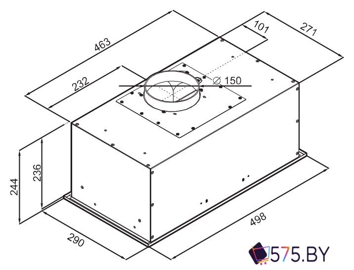 Кухонная вытяжка MAUNFELD Crosby Power 50 (черный) в магазине 575.by