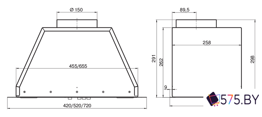 Кухонная вытяжка Elikor Врезной блок Flat 52П-650-К3Д (топленое молоко) (154175) в магазине 575.by