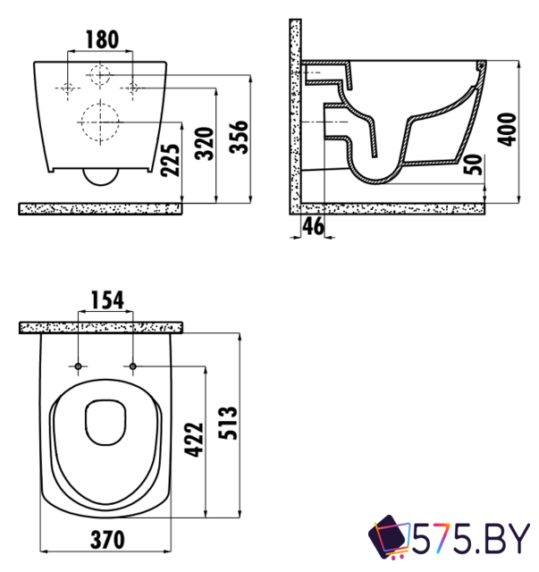 Унитаз подвесной Creavit Elegant EG321-11CB00E-0000 (без сиденья) в магазине 575.by