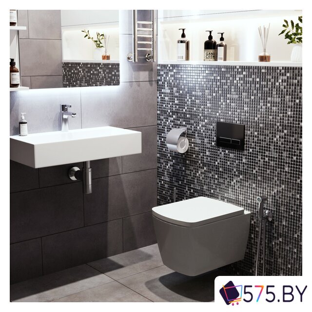 Инсталляция для унитаза Lavinia Boho Relfix 5 в 1 77020051 (черное стекло) в магазине 575.by